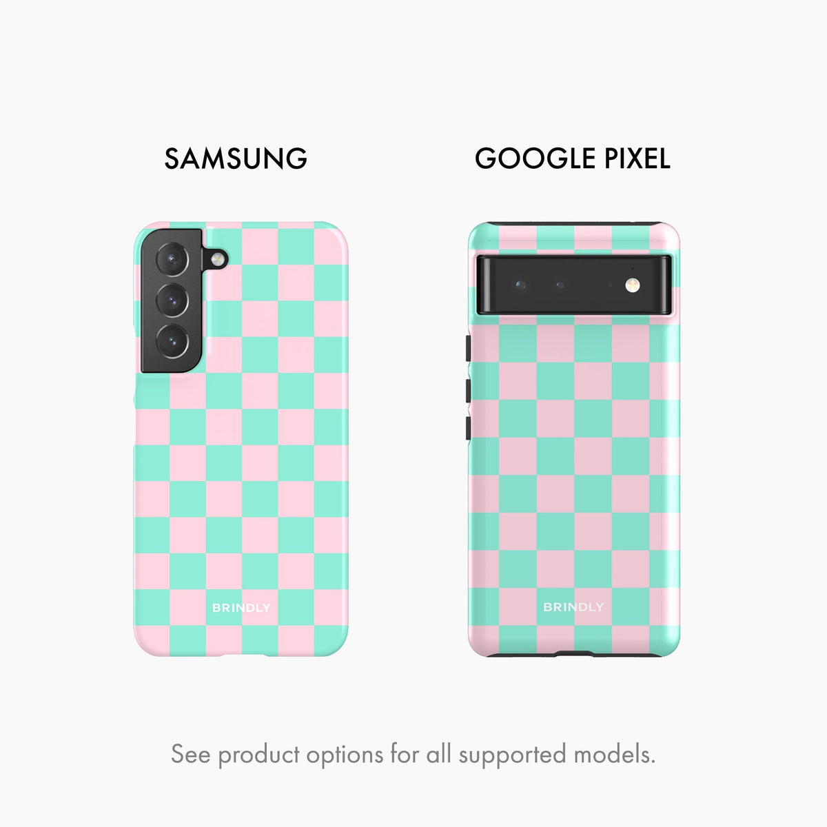 Minty Pink Check - Phone Case