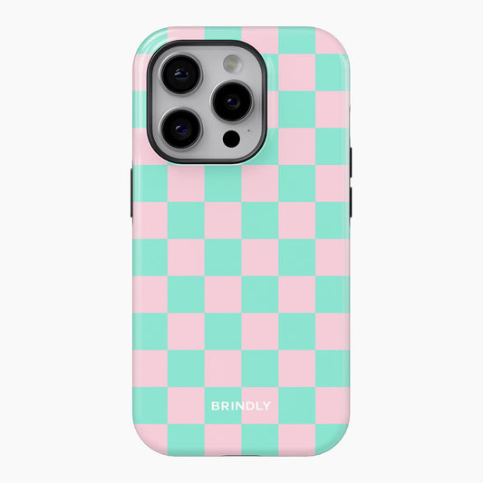 Minty Pink Check - Phone Case